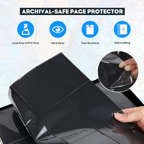 Image of Katomula 360 Pockets Card Binder, MTG Card Binder, Double Sided Card Collection Album Folder with 20 Pages, Side-Loading Card Holder for MTG, TCG, Trading Card, Sports Cards-Island