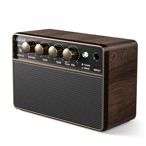 AKLOT Amplificador portátil para guitarra recargable con sistema inalámbrico de transmisor y receptor miniatura 2
