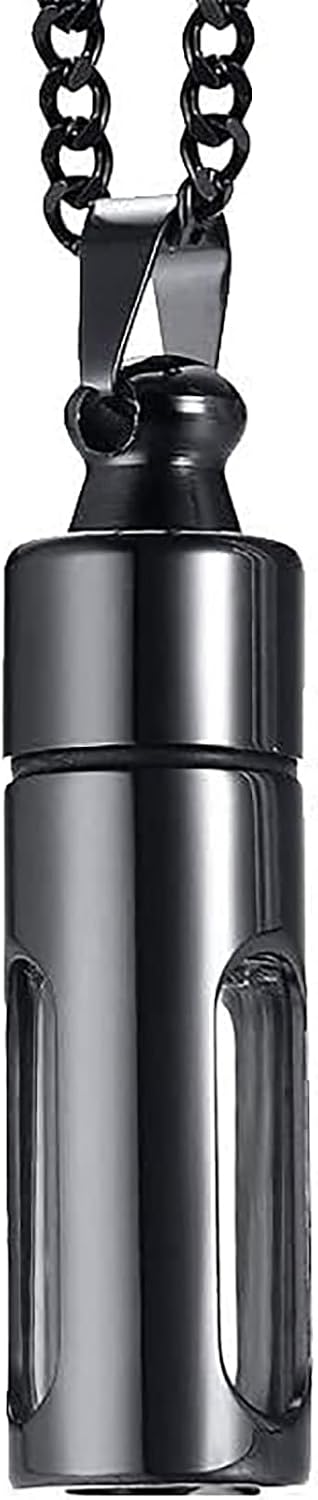Portable Stainless Steel Glass Container Tube Urn Keepsake Cremation Ashes Memorial Pendant for Men Women