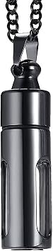 Portable Stainless Steel Glass Container Tube Urn Keepsake Cremation Ashes Memorial Pendant for Men Women