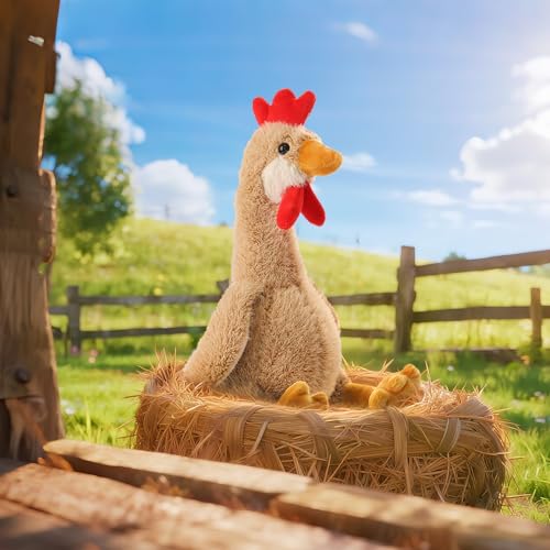 Apricot Lamb – Kuscheltier Hahn 25 cm – Plüsch Spielzeug Plüschtier für Kinder und Baby – Flauschiger Stofftier zum Spielen, Geschenk & Kuscheln – Gemütliches Schmusetier – Weizen Nerz Hahn