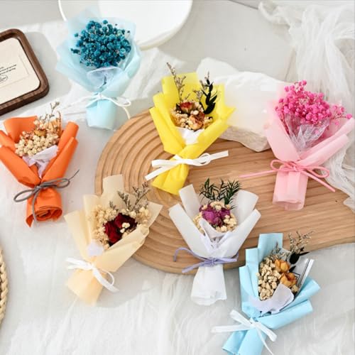 Mini ramo de flores secas hechas a mano x6 piezas miniatura 2