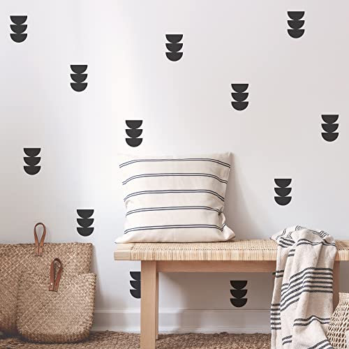 A Room With Black Semicircle Vinyl Wall Stickers, Peel And Stick Boho Art Decor For Kid Room, Bedroom, Living Room #TOP1