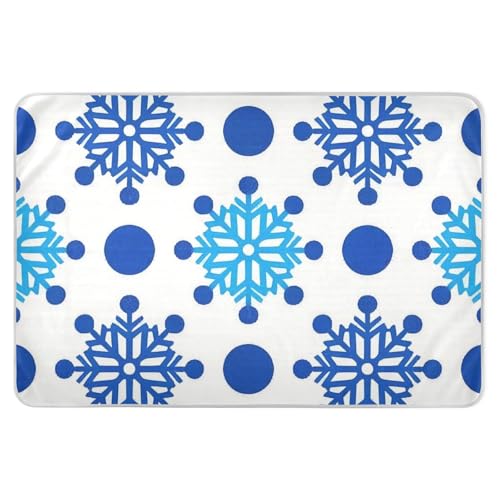 Snowflake Blue Polka Dot Bed Underpads Highly Absorbent Potty Training Pads Breathable Diaper Pads for Baby Boys Girls , 52
