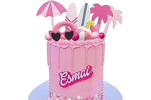 Pink Beach Cake Topper: Summer Hawaiian Party Vibes