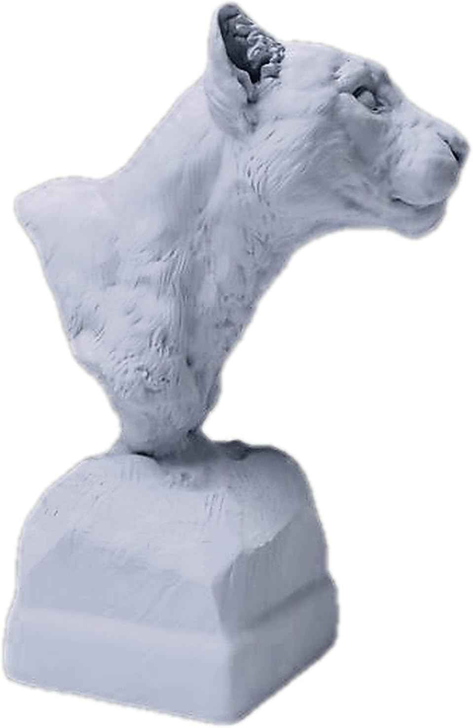 Clouded Leopard Bust, Detailed Wildlife Sculpture, Gray (Unpainted), High-Detail Resin