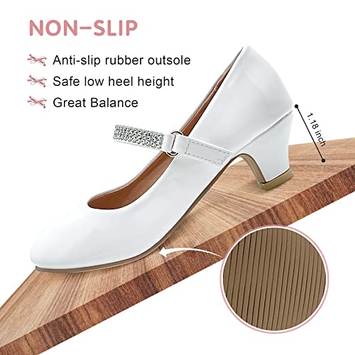 Girls Dress Shoes Mary Jane Shoes for Girls with Low Heel, Princess Flower Ballet Flats for Wedding School Party2
