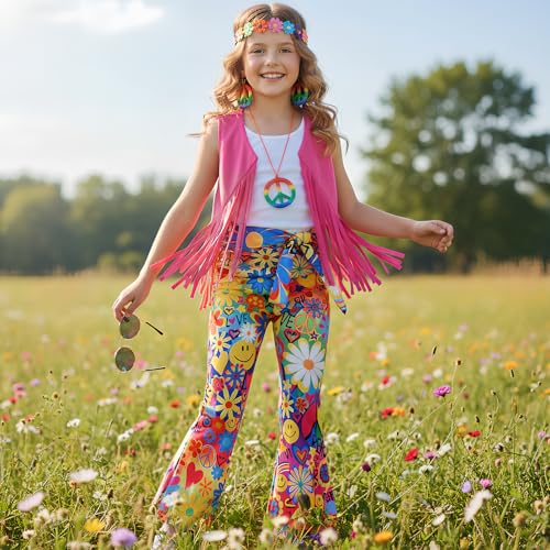 Disfraz Hippie para niñas 60s 70s para fiestas miniatura 5