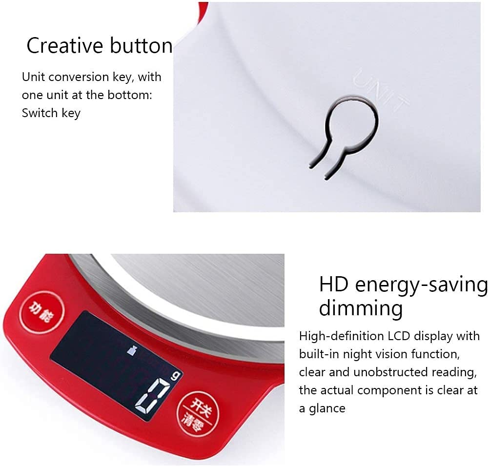 Küchenwaage Digital Kleine Haushalt Lebensmittel Kochen Waage, 0,1 g Lebensmittel Backen Heilkräuter Küche Digital Edelstahl Küchenwaage (Size : 3kg/0.1g)