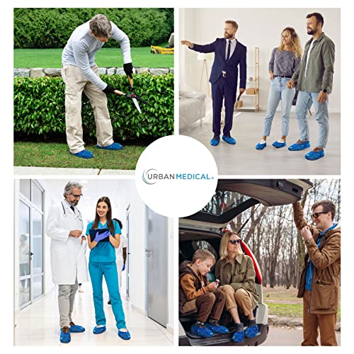 URBAN MEDICAL 100x Wasserdichte 5,5g Einweg/Mehrweg Schuhüberzieher - SOLID DRY - Reißfest & durchriebsicher - Überschuhe für In- und Outdoor - ONESIZE