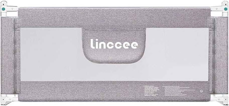 LYFHL Bed Rail - Single Foldable Safety Bedrail with Ventilated Mesh for Toddlers - Queen Size Bed Guard for Kids - Safe Sleep (gray Color) (Size : 120cm)