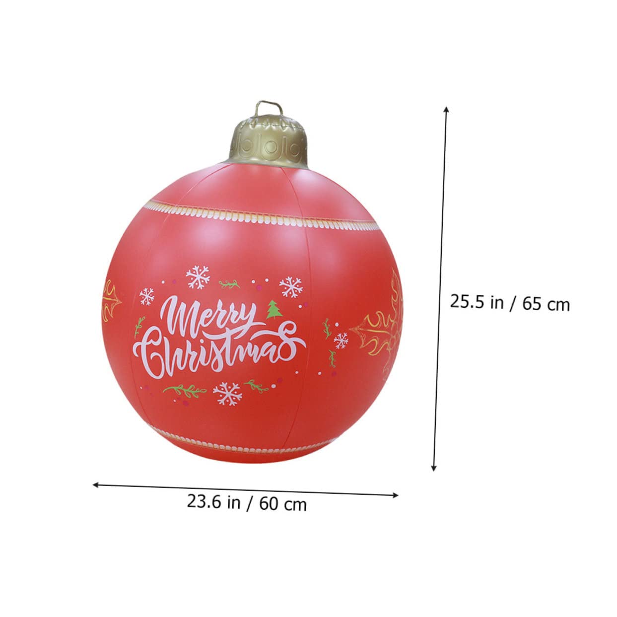 PRETYZOOM 5 Pièces Boule de Noel Gonflable Ballon Gonflable de noël surdimensionné Extérieur Decoration Noel Traditionnel Decoration Noel Gonflable Ballons d'or décoration Ballon Gonflable