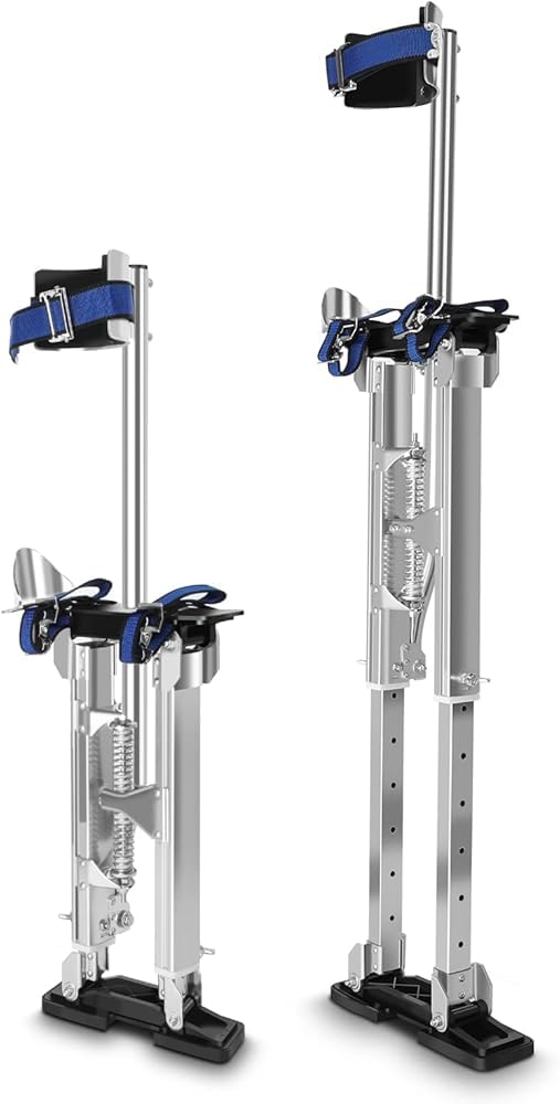 Échasses de cloison sèche de 122 à 162,6 cm pour adultes, hauteur réglable en aluminium pour la peinture, l'élagage des branches ou le nettoyage