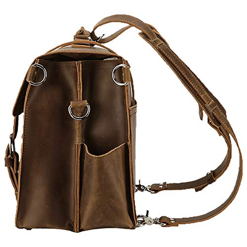 Travel Duffle Bag Luggage Bag Retro Backpack Leather Travel Shoulder Bag Laptop Computer Bag for Men and Women,Brown-41 x 20 x 29cm2