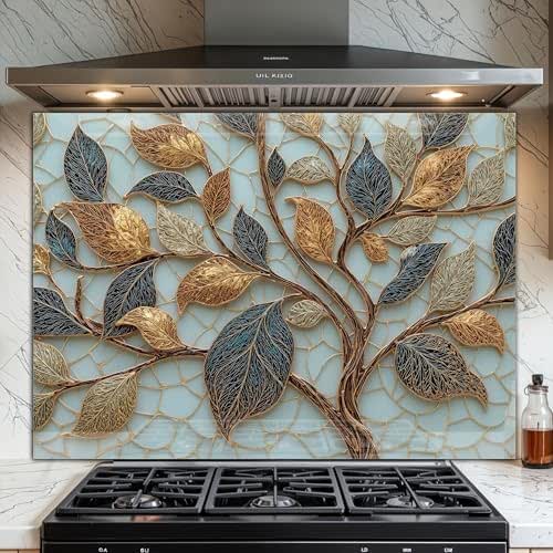 Amazon.com: Tempered Glass Backsplash for Kitchen - Easy to Clean ...