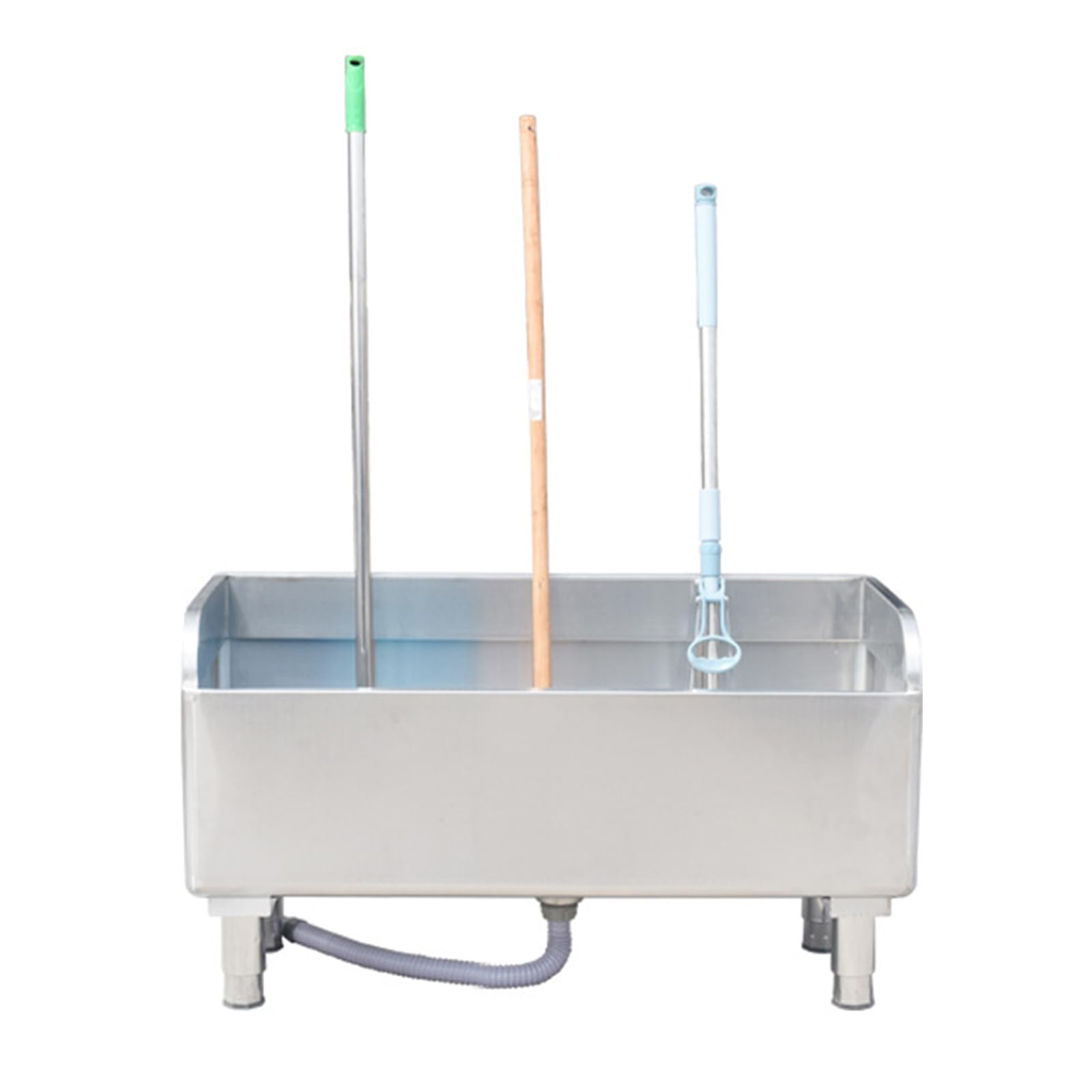 ASerZenith Mop Sink,Stainless Steel Mop Service Basin,Mop Service Basin,Commercial Floor Mop Sink With Deep Basin,Indoor Outdoor Floor-Standing Sink,Clog-Free Draining,100Cm/39.4In