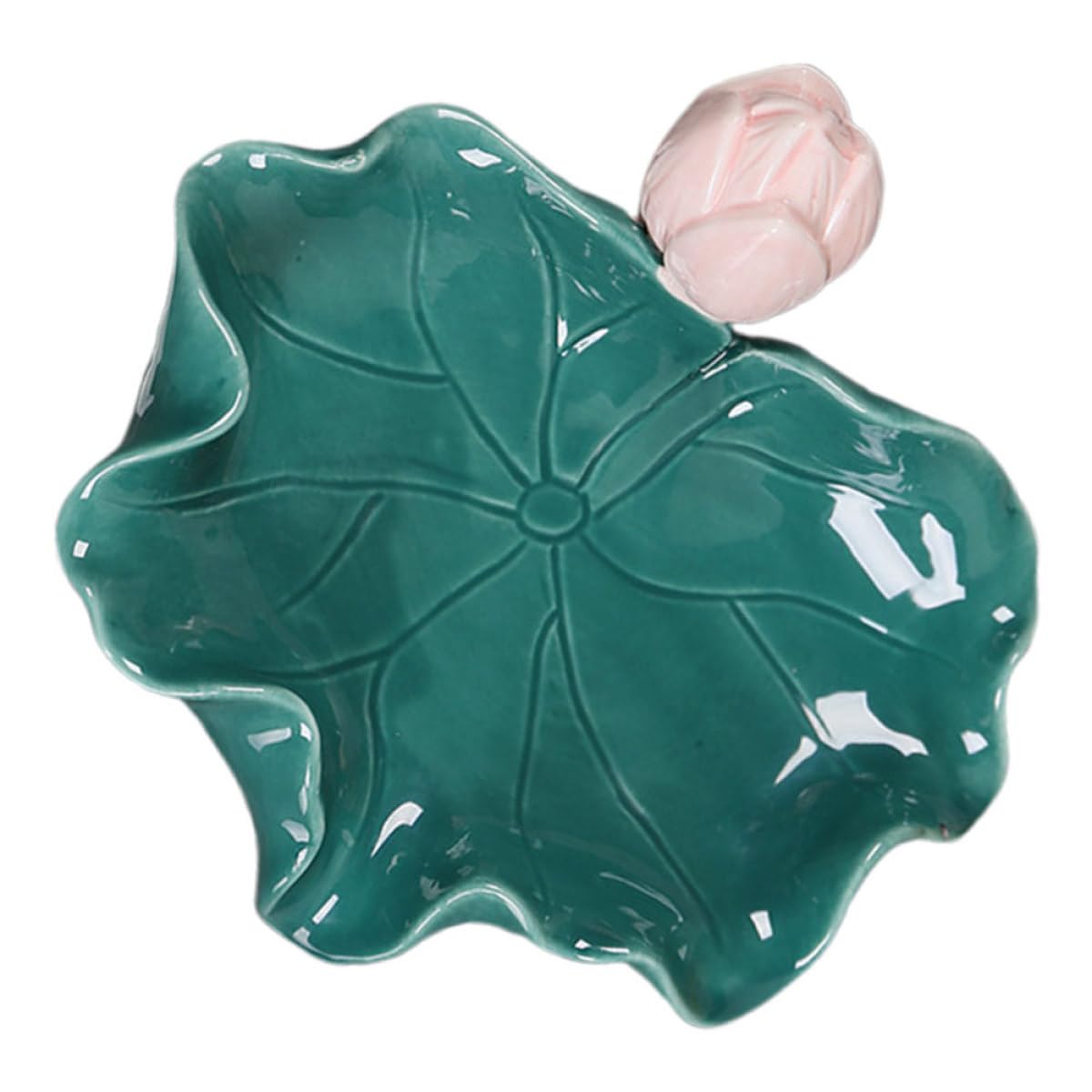 Porte-savon évacuation d'eau automatique en céramique verte