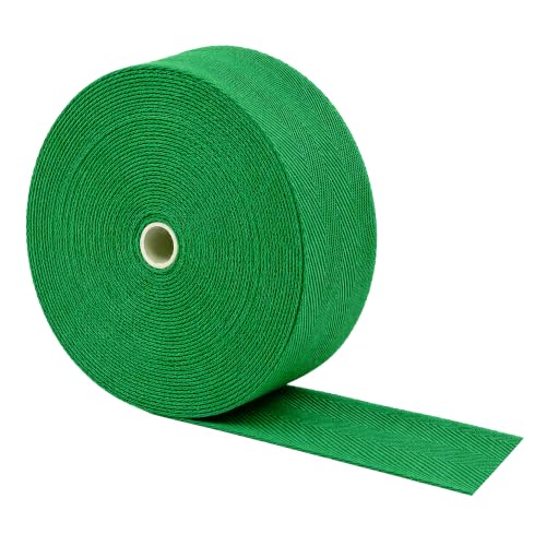 Mandala Crafts 2 Inch Wide Green Natural Cotton Twill Tape Ribbon, 50 YDs