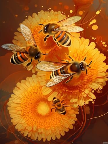 Kits d'art diamant 5D adultes abeilles pour déco salon cocooning