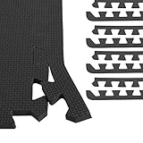 GORILLA SPORTS® Schutzmatten Endstücke - 8 Stücke, 60 cm, Rutschfest, EVA Schaumstoff, Farbwahl - Randstücke, Bodenschutzmatten, Trainingsmatte, Unterlegmatte