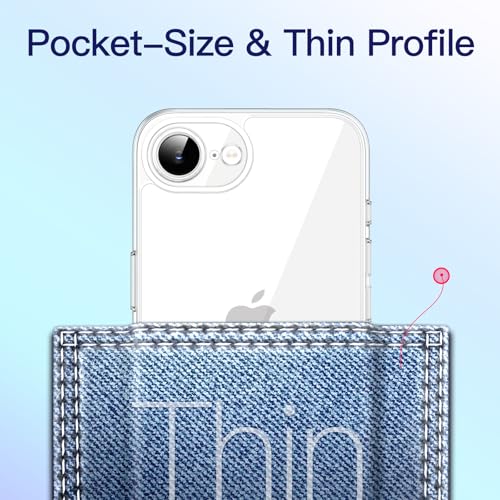 Image of JETech Slim Cover Case for iPhone 17e (2026) / iPhone 16e with Camera Lens Full Protection, Ultra-Thin Lightweight Clear Minimalist Protective Phone Cover, 6.1-Inch Display (Clear)