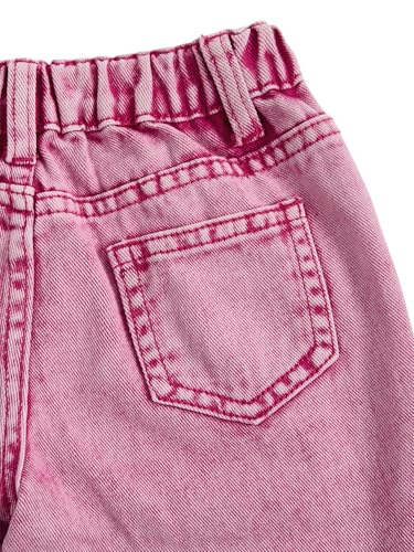 WDIRARA Toddler Girl's Star Print High Waisted Jeans Denim Pants with Pockets3