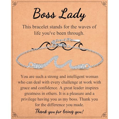 Image of Wave Bracelet Gifts for Mom Grammy Nana Boss Lady Best Friends Sister Daughter Granddauhgter Niece, Christmas Birthday Easter Valentines Day Graduation Gifts for Women Her Girls