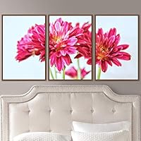 3 Piece Framed Canvas Wall Art Pink Blossom Canvas Prints Home Artwork Decoration for Living Room,Bedroom - 16
