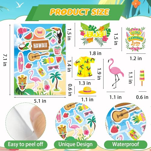 471Pcs Summer Stickers, Self Adhesive Hawaii Tropical Sticker Summer Pineapple Sun Beach Stickers for Scrapbooks Envelopes Cards Gifts Crafts Party Favors Class Rewards - image 7