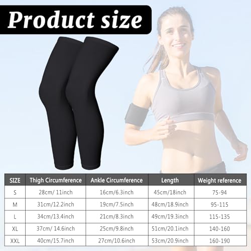 YUEXNKO Sport Armlinge Beinlinge Radsport Beinstulpen UPF 50+ Sport Beinlinge Knielinge Kompression Anti-Rutschen,Kompressions-Vollbeinmanschette für Radfahren,Basketball,Laufen Herren/Damen