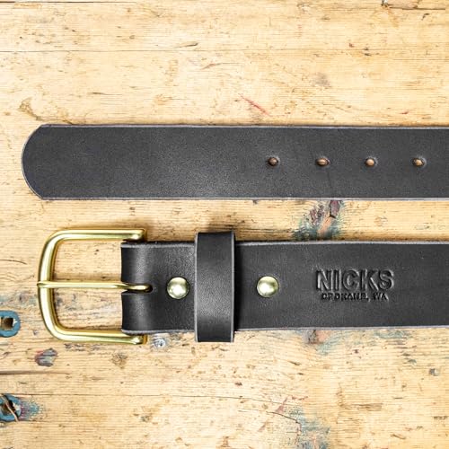 Men's Leather Work Belt - Made in USA - Nicks Boots in Spokane WA (Black)2