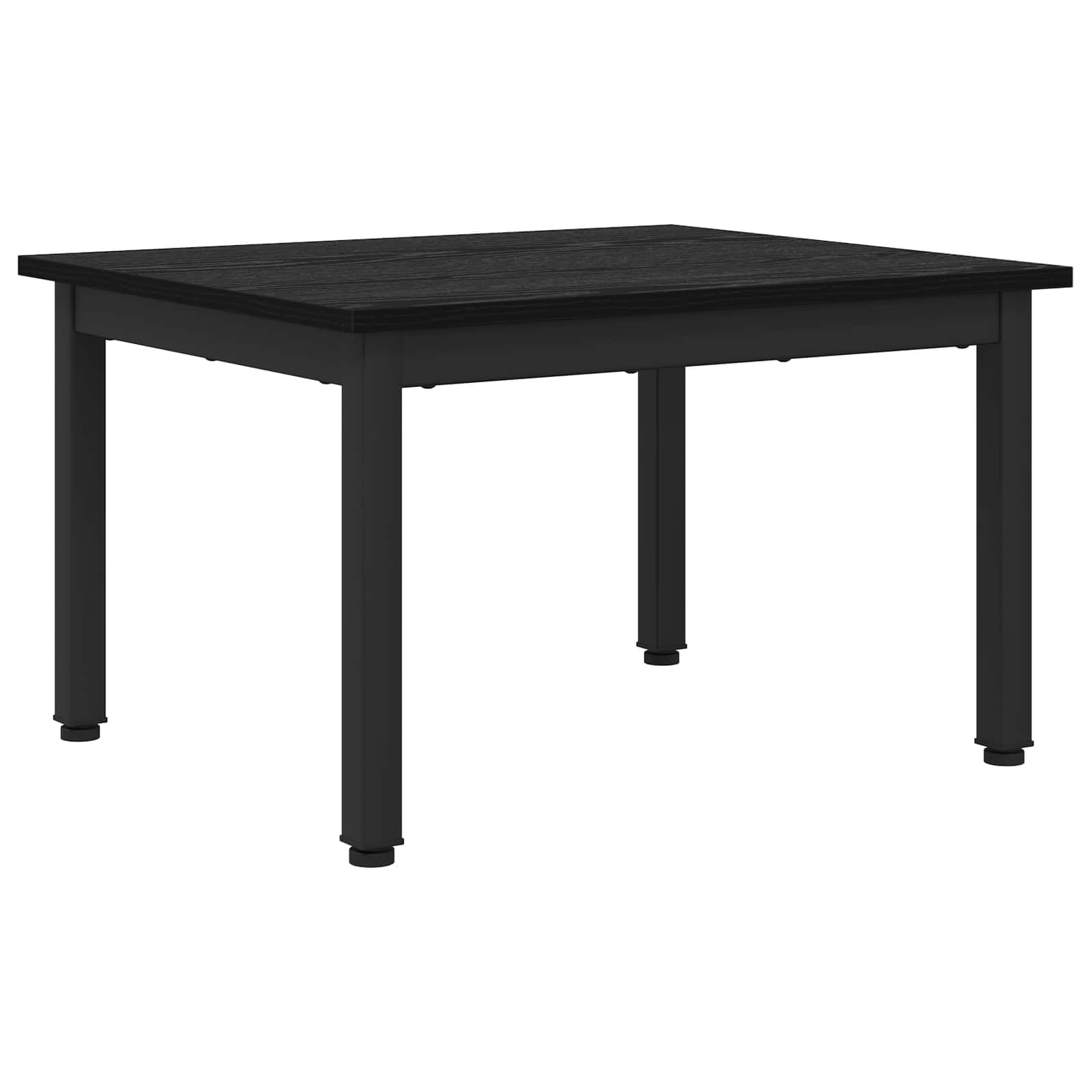 Mesa de centro con aspecto de roble negro, 60 x 50 x 36 cm, de material de madera con patas de metal, diseño moderno, resistente y duradera, para salón, dormitorio y pasillo