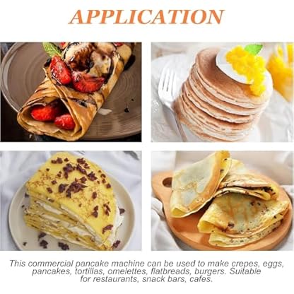 Pveanns Multifunktions-Pfannkuchenmaschine, 3000 W elektrischer Crêpes-Maker, kommerzielle Pfannkuchenmaschine mit Einstellbarer Temperatur für Snacks, Desserts, Küchensnack – Bild 3