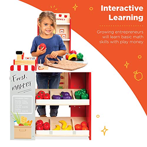 Best Choice Products SKY5966 Pretend Play Grocery Store Wooden Supermarket Toy Set thumb #2