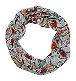 Länge ca. 160cm ACC Waldeule Damen Sommer Loop Schal aus Seide & Baumwolle (baby blau)