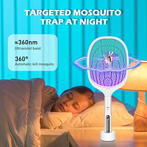 Bug Zapper, 3000 Volt Indoor & Outdoor Electric Fly Swatter,Usb Rechargeable Mosquito Killer Racket For Home Bedroom, Kitchen,Office, Backyard, Patio,Safe To Touch With 3-Layer Safety Mesh-2 Pack #TOP6