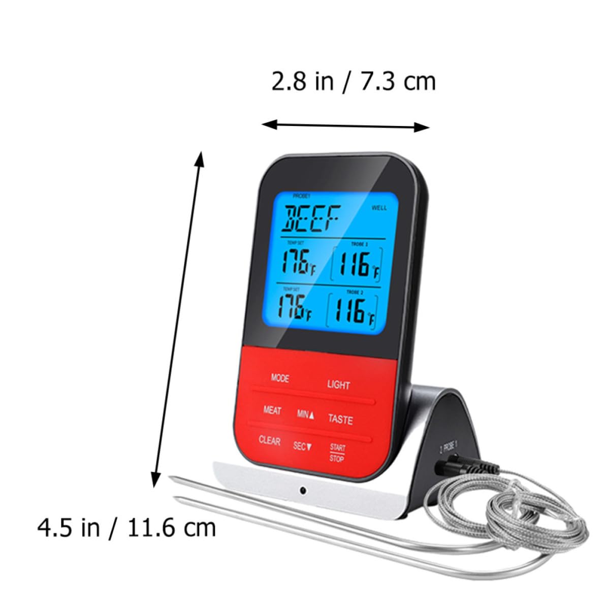 Healeved Grillthermometer kabellos mit einzigartigem orangenem Design, Temperaturbereich 0℃ 250℃, für Lamm und Kalbfleisch beim Kochen und Grillen