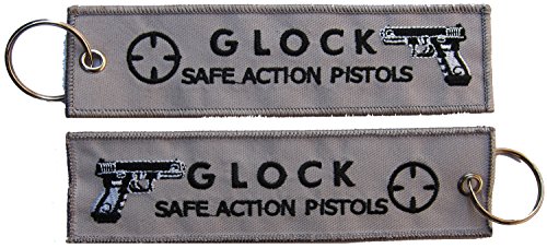Patch Porte-clés brodé Glock Safe Action Revolve, gris, M