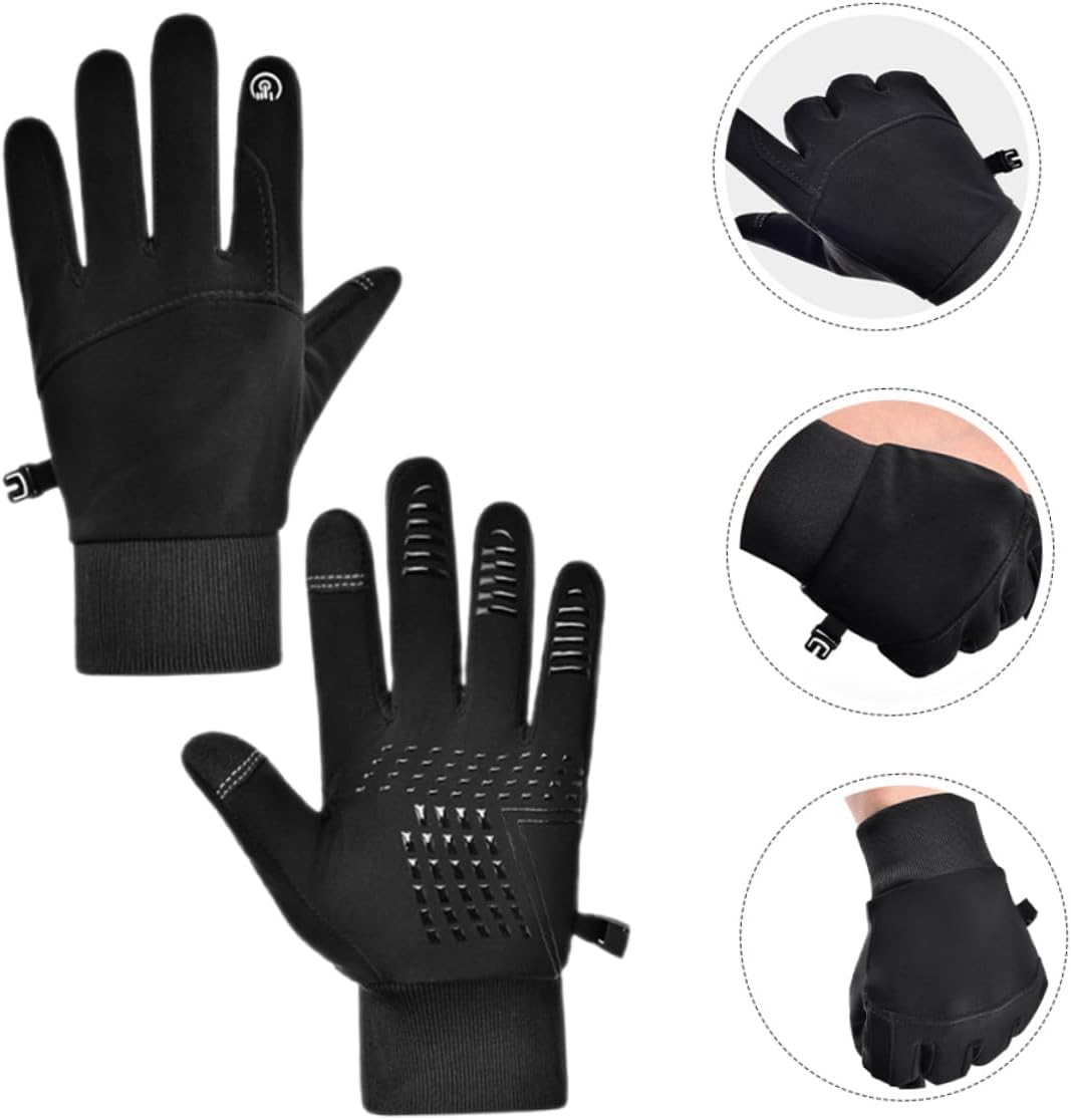 Kisangel Winter Gloves for Men Women Thermal Cycling Gloves Touchscreen Windproof Waterproof Anti-Slip for Outdoor Riding Running Hiking