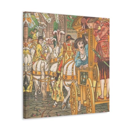 Estampe murale victorienne La Belle et la Bête de Walter Crane avec cadre robuste 70cm