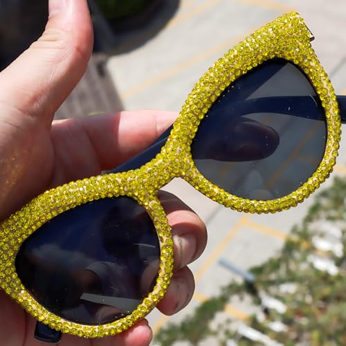 ICARA Cat Eye bling rhinestone Sun Glasses Retro Cateye Diamond Sunglasses for Women UV400 Protection4