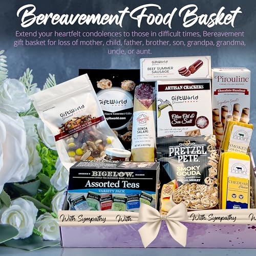 GiftWorld-Sympathy-Gift-Baskets-Meat-and-Cheese-Gift-Basket-Bereavement-Gift-Idea-Sympathy-Gifts-for-Loss-of-Loved-One-Sympathy-Food-Baskets-Food-Care-Package-Condolence-Gift-Basket
