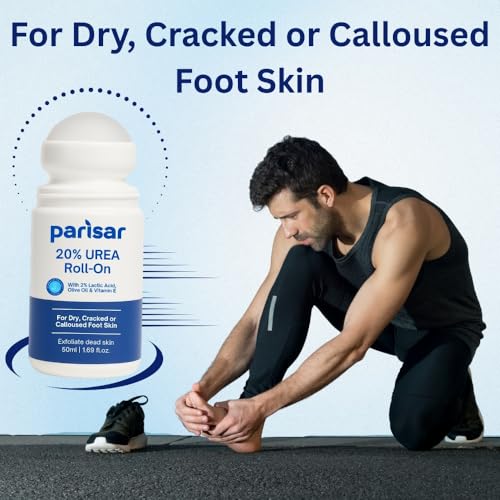 Image of Parisar Foot Roll On 50ml (Pack of 2) - 20% Urea Foot Cream for Dry & Cracked Feet with 2% Lactic Acid, Olive Oil & Vitamin E | Crack Heel Repair Cream | Urea Foot Roll On for Dead Skin Removal