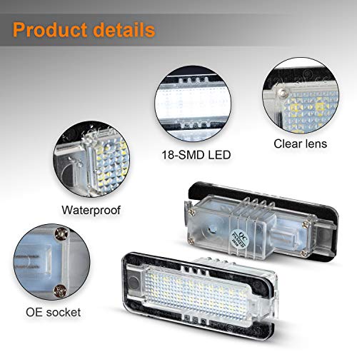 Luz de matrícula LED Canbus para Volkswagen Golf Passat Scirocco 5