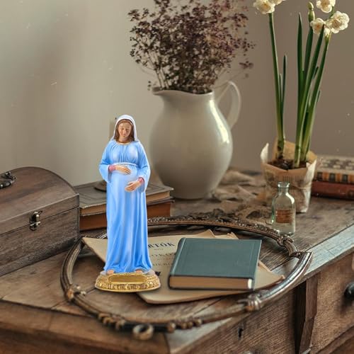 Estatua Virgen María Embarazada Resina 8.4 Pulg miniatura 5