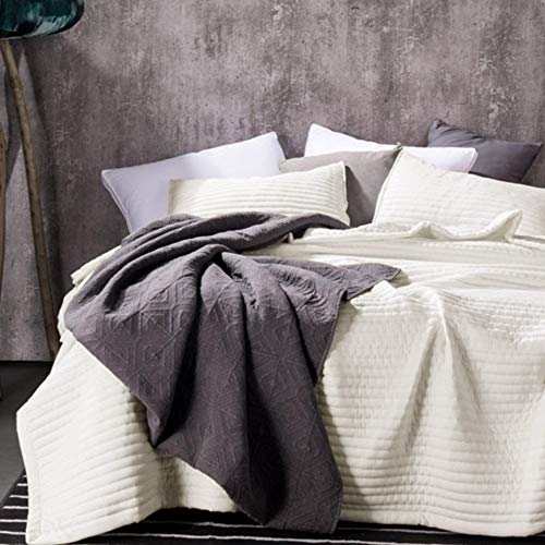KASENTEX Ivory Oversized King Quilt Set Bundle
