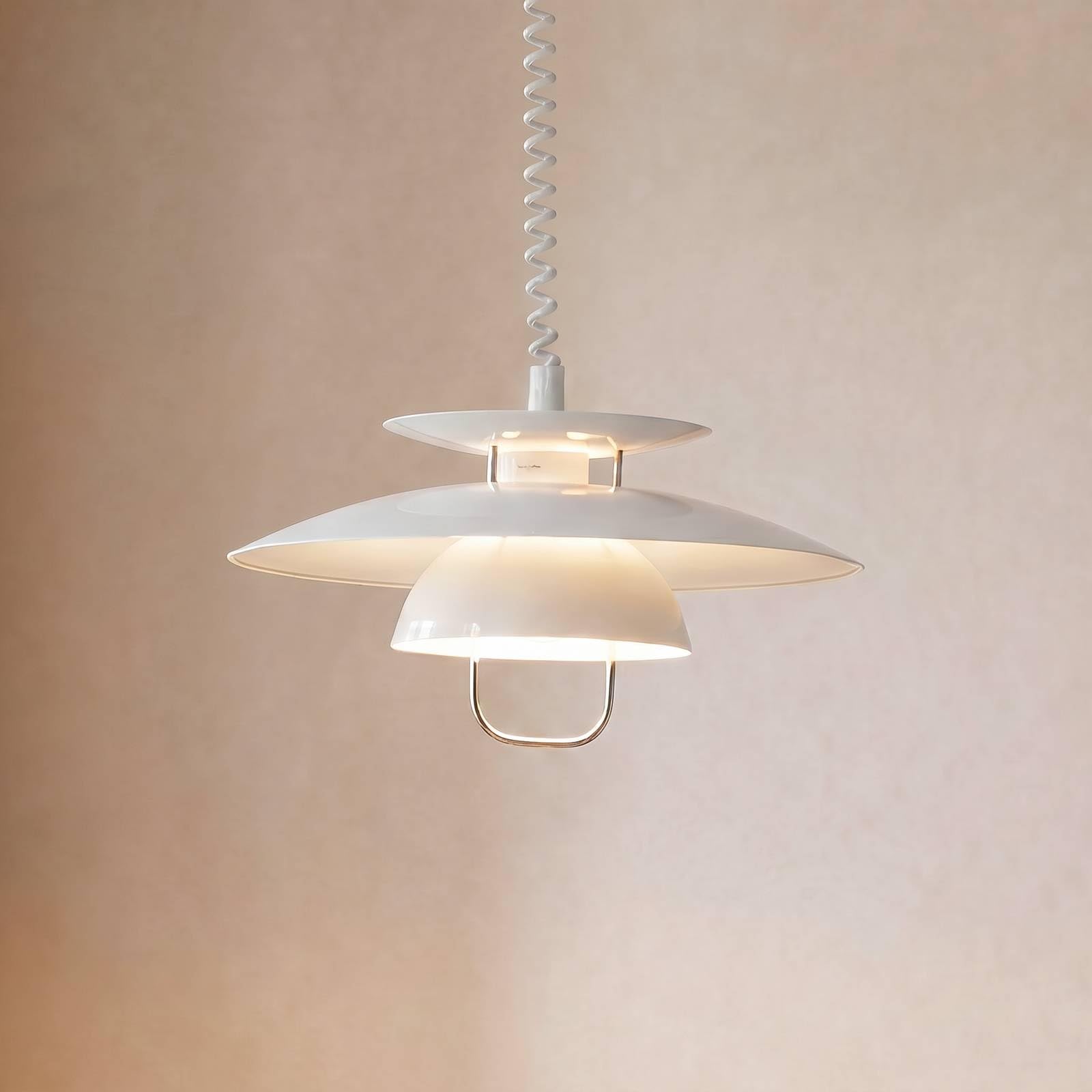 Lindby Nadija Hanging Light, White, 43 Cm, Height-Adjustable, E27