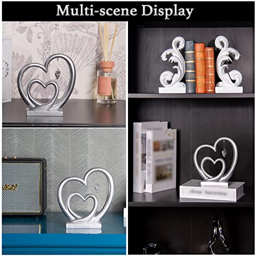 Lc Lcdecohome Wedding Gifts Couple Heart Statue - Anniversary Couple Gift For Her Home Decor Resin Valentines Sculptures Figurine Heart Decorations For Home 8.5 * 2 * 7.5 Inch #TOP5