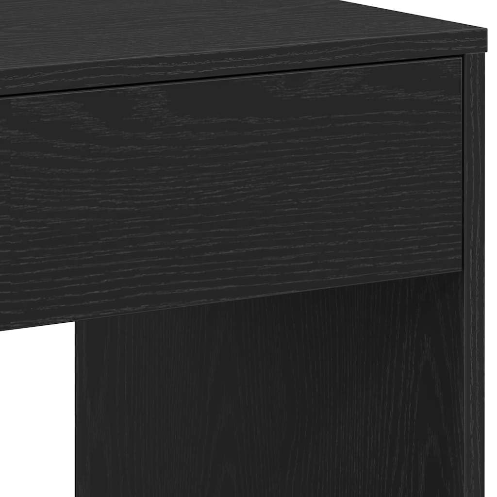 Escritorio de aspecto de roble negro 101 x 50 x 76,5 cm, mesa de trabajo con 2 cajones, amplia mesa para ordenador y suministros de oficina, superficie de fácil cuidado