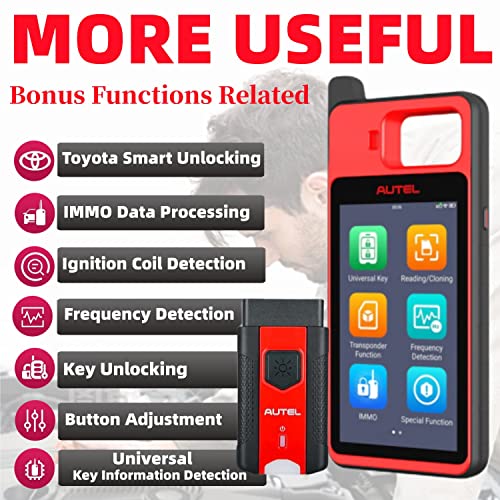 Autel MaxiIM KM100 Key Fob Programming Tool, Lifetime Free Updates, 2024 Newest Lite of IM508 IM608 Key Programmer, 99% OBD IMMO Keys, 60s Key Creation, with 2PCS Smart IKEYs, Chip Read Write Clone